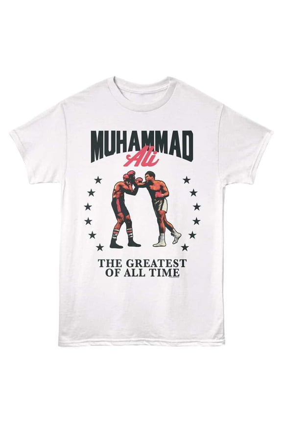 Muhammad Ali Left Uppercut Men's T Shirt (White, Adult4XL)