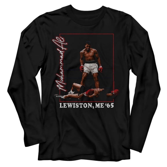 Muhammad Ali Lewiston Me 65 Black Adult L/S Tshirt Xl