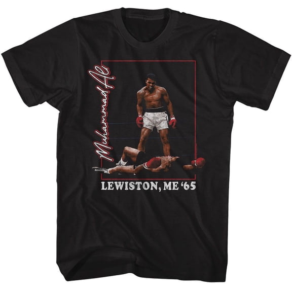 Muhammad Ali Lewiston Me 65 Black Adult T-Shirt 6Xl