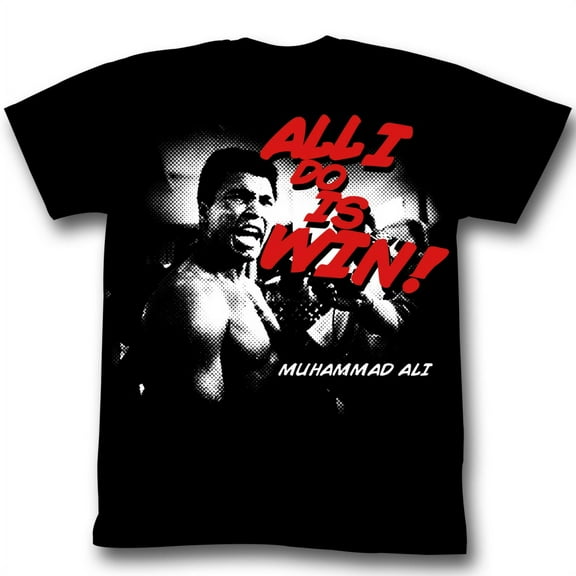 Muhammad Ali Look At Him Go Black Adult T-Shirt