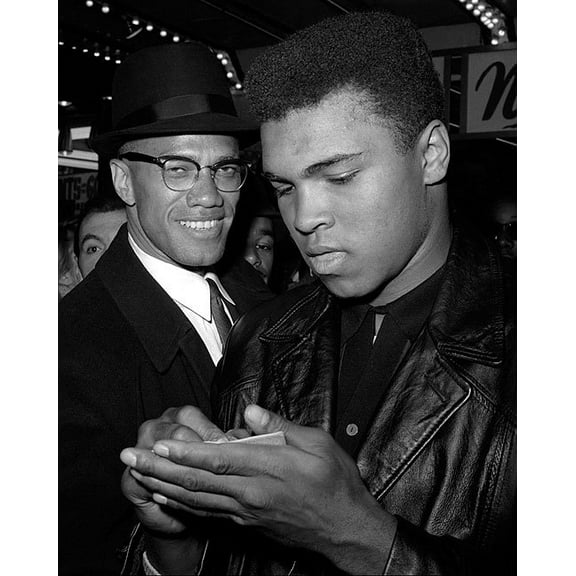 Muhammad Ali & Malcolm X 1965 Style - A - 24x36 Inch Laminated Aviation Poster - Stunning Detail and Bold Colors