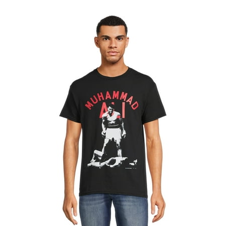 Muhammad Ali Men’s Oversize Print Graphic Tee with Short Sleeves, Sizes S-3XL