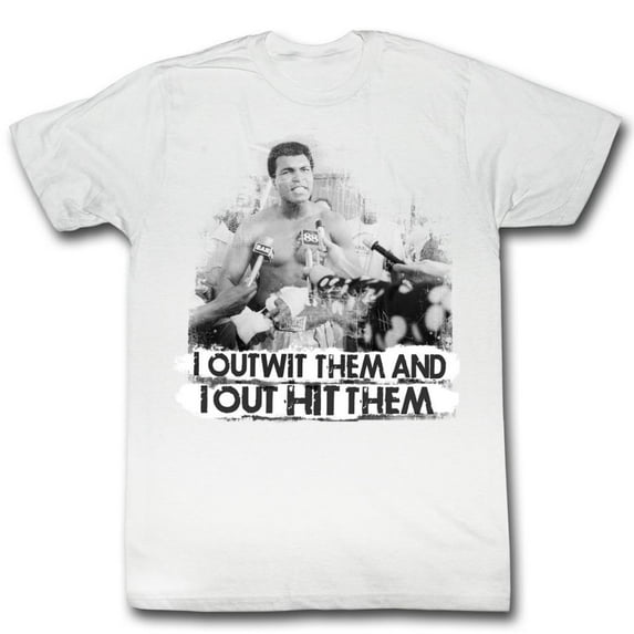 Muhammad Ali Out Wit Out It White Adult T-Shirt