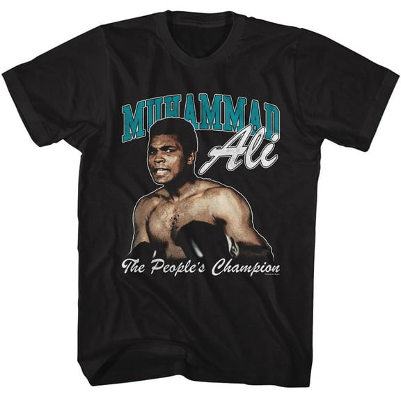 Muhammad Ali Peoples Champion Serious Pose Black T-shirt 2XL