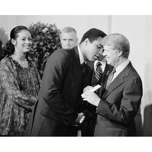 Muhammad Ali & President Jimmy Carter Style - A - 24x36 Inch Laminated Aviation Poster - Stunning Detail and Bold Colors