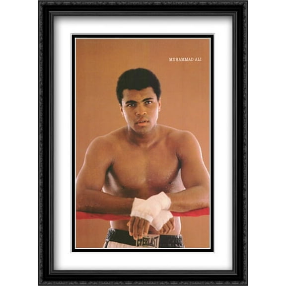 Muhammad Ali - Ropes 2x Matted 28x40 Large Black Ornate Framed Art Print
