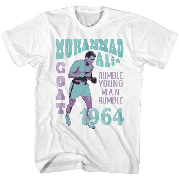Muhammad Ali Rumble Young Man Rumble White Adult T-Shirt M