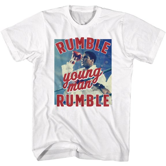 Muhammad Ali Rumble Young Man White Adult T-Shirt