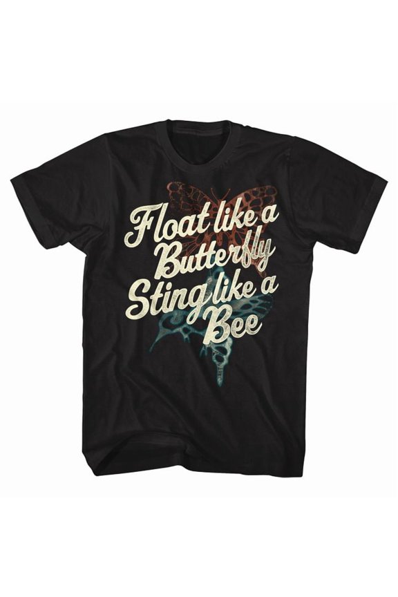 Muhammad Ali Sting Like A Bee Black Adult T-Shirt 2Xlt