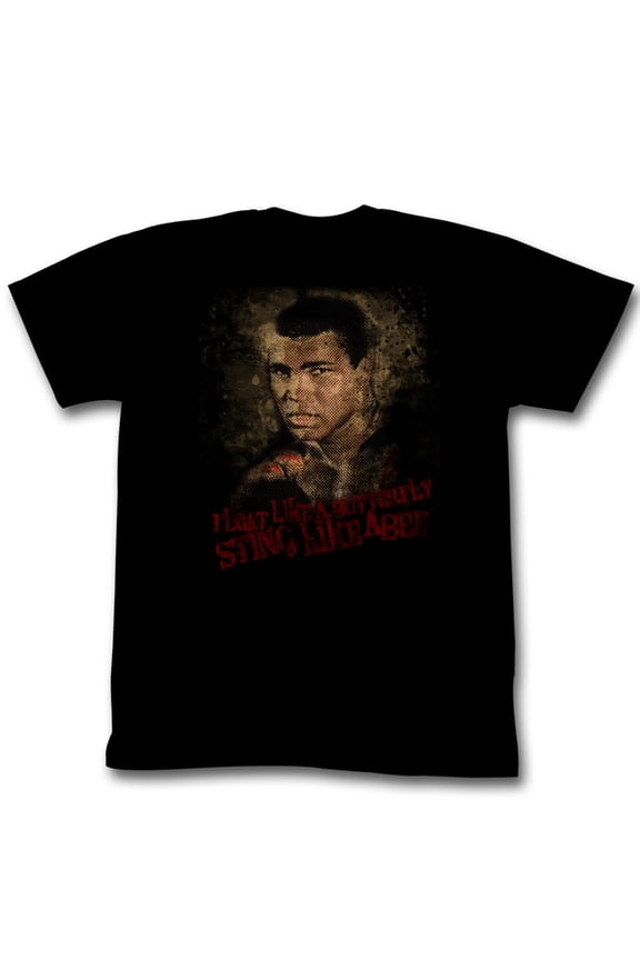 MUHAMMAD ALI-STING LIKE A BEE-BLACK ADULT S/S TSHIRT-XXT