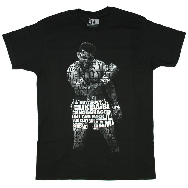 Muhammad Ali Text Fill Licensed Graphic Men's T-Shirt (Medium)
