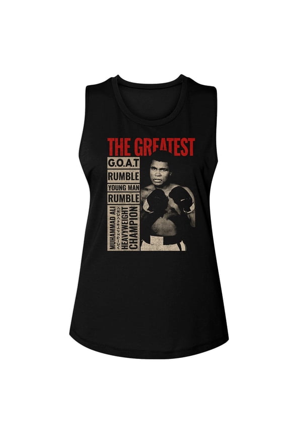 Muhammad Ali The Greatest Boxes Black Women's Muscle Tank Top T-Shirt
