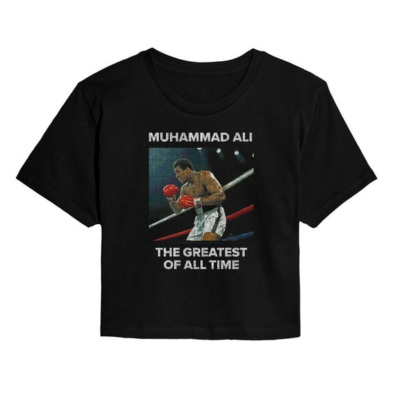 Muhammad Ali - The Greatest Of All Time - Juniors Cropped Short Sleeve Graphic T-Shirt