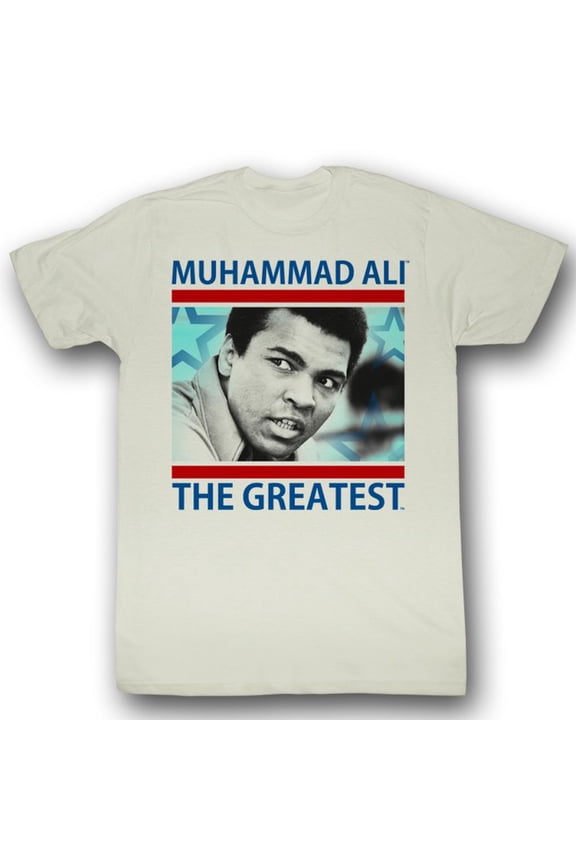 Muhammad Ali Young Portrait Men's T Shirt (Ivory, AdultS)