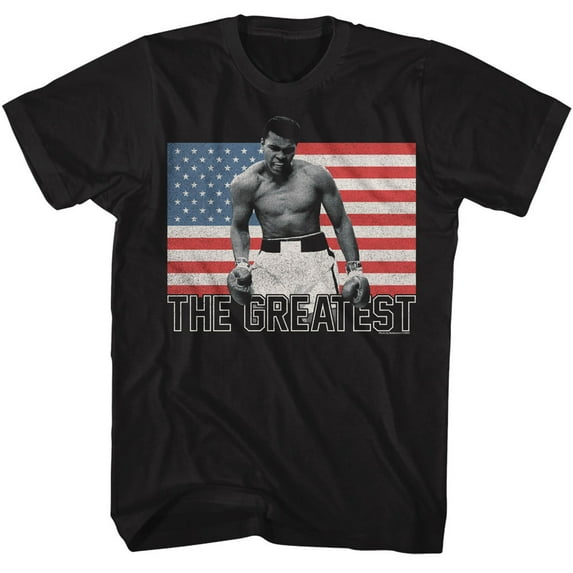 Muhammad Ali The Greatest US Flag Black T-shirt 4XL