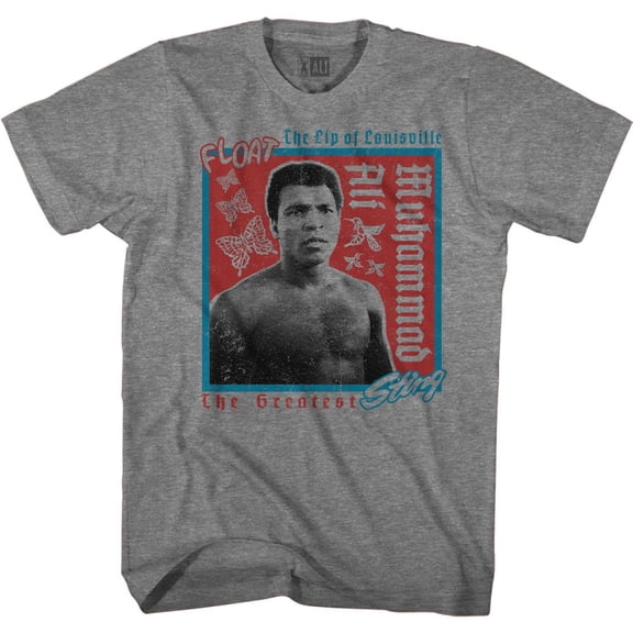 Muhammad Ali The Lip Of Louisville Graphite Heather Adult T-Shirt Xl