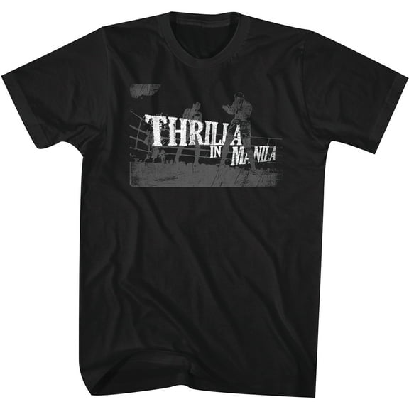 Muhammad Ali Thrilla In Manila Black Adult T-Shirt