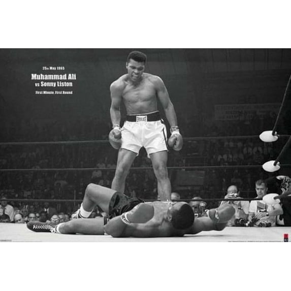 Muhammad Ali VS Sonny Liston First Minute First Round Laminated Poster (36 x 24)
