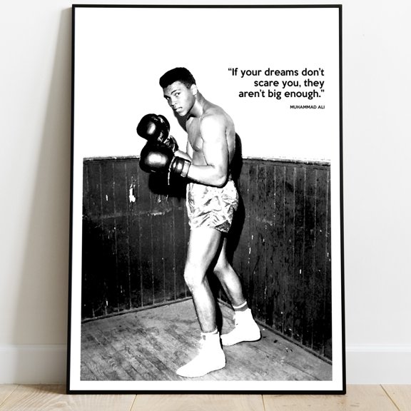 Muhammad Ali Vector Boxing Poster With Quotation