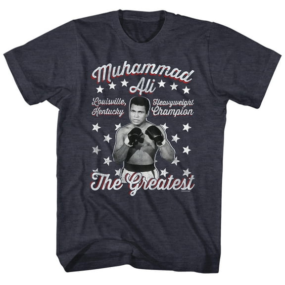 Muhammad Ali Vintage Greatest Navy Heather Adult T-Shirt