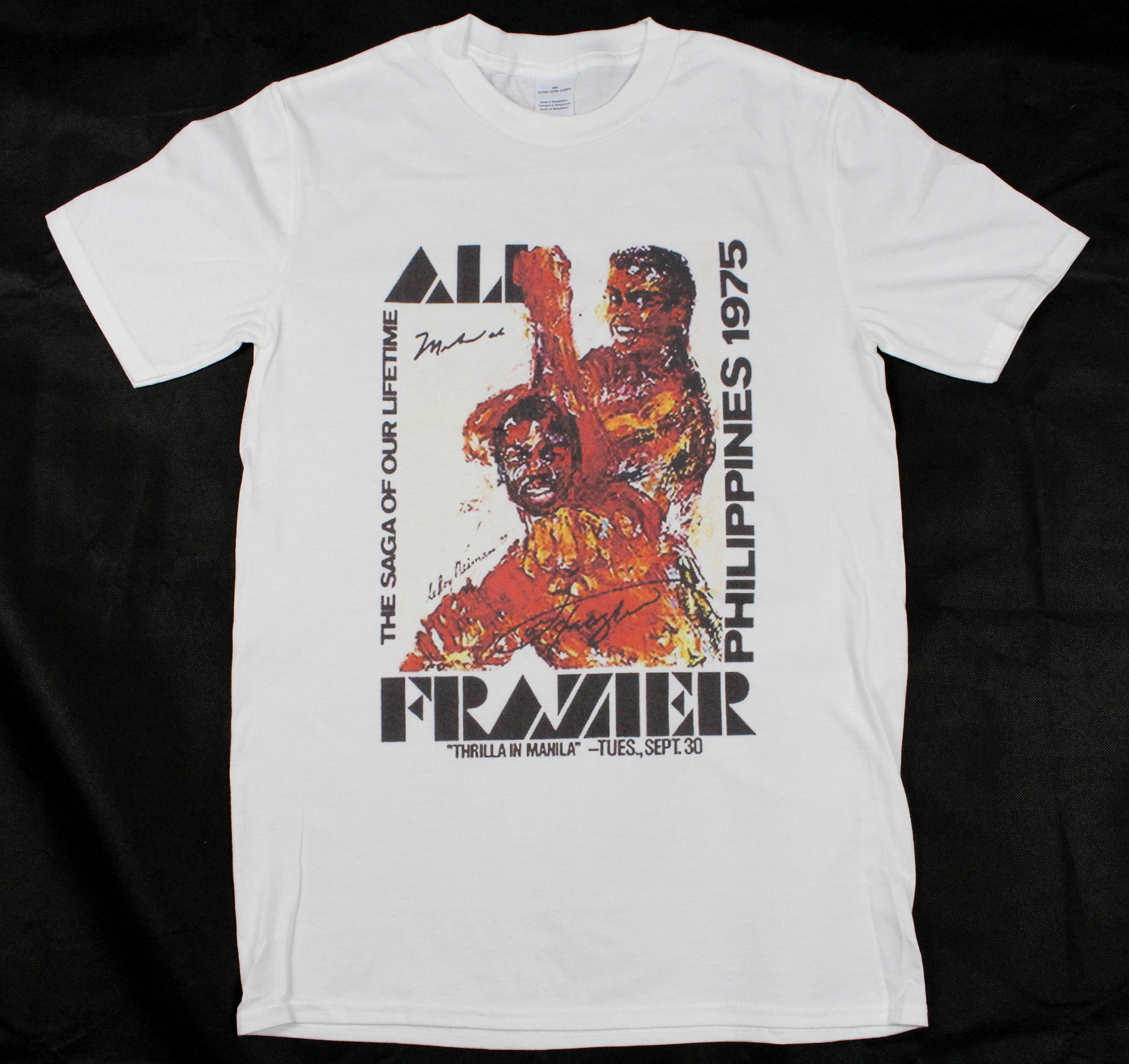 Muhammad Ali Vs Joe Frazier Thrilla in Manilla White T-shirt sizes ...