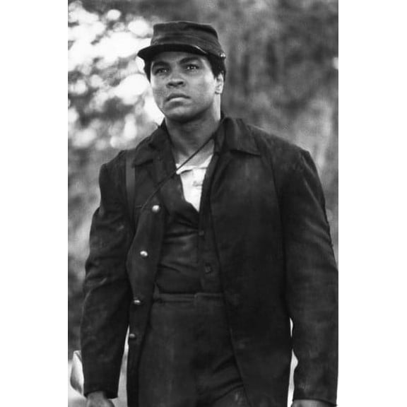 Muhammad Ali in Freedom Road portrait in black outfit and hat carrying rifle 24x36 Poster
