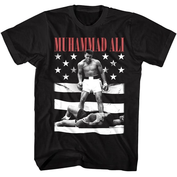 Muhammad BW American Flag Men's T Shirt (Black, Big&Tall3XLT)