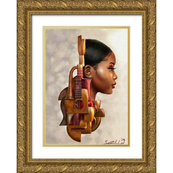 Muhammad, Salaam 11x14 Gold Ornate Wood Framed with Double Matting Museum Art Print Titled - Mahogany Strings