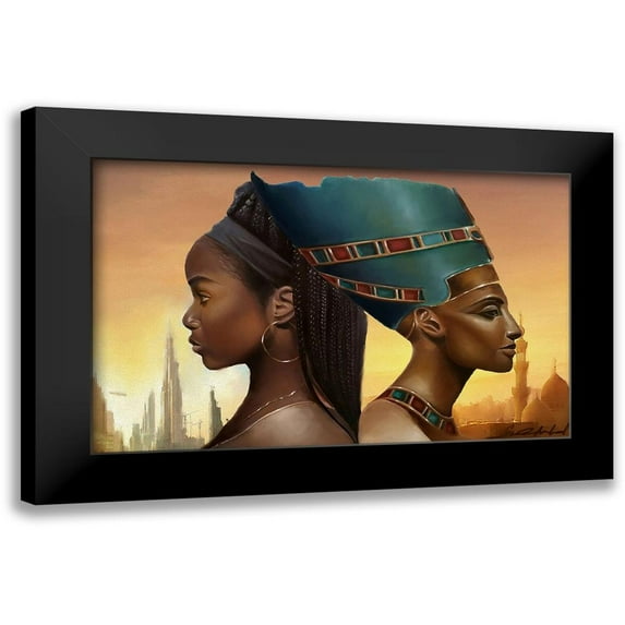 Muhammad, Salaam 24x17 Black Modern Framed Museum Art Print Titled - Past and Future Queens