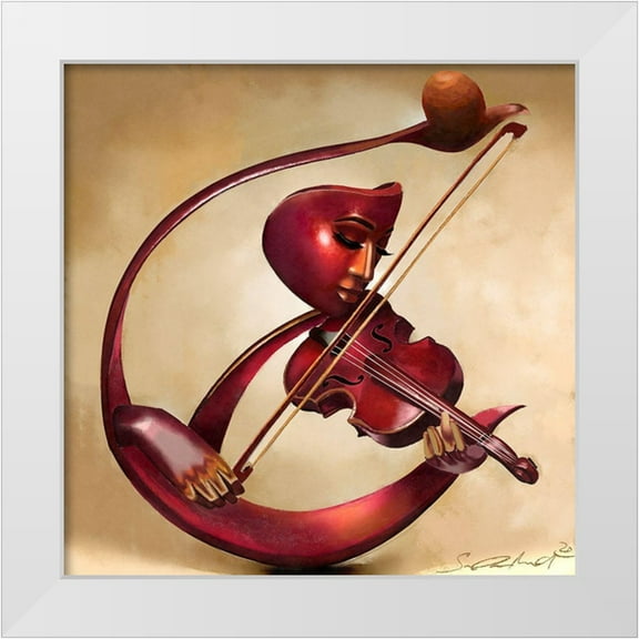Muhammad, Salaam 26x26 White Modern Wood Framed Museum Art Print Titled - Ethereal Strings