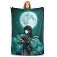 thumbnail image 1 of Muichiro Tokito  Flannel Throw Blankets Anime Demon Slayer Blanket for Sofa Office Warm Bedspread,gitf, 1 of 10