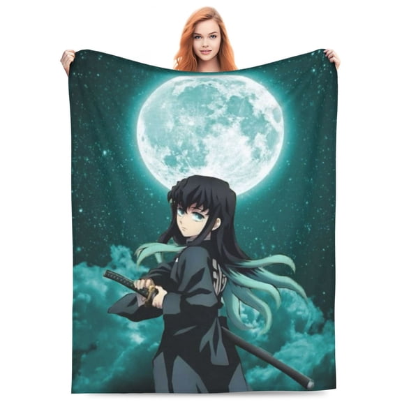 Muichiro Tokito Fleece Blanket Throw Soft Cozy Plush Blanket For Couch Sofa Bed