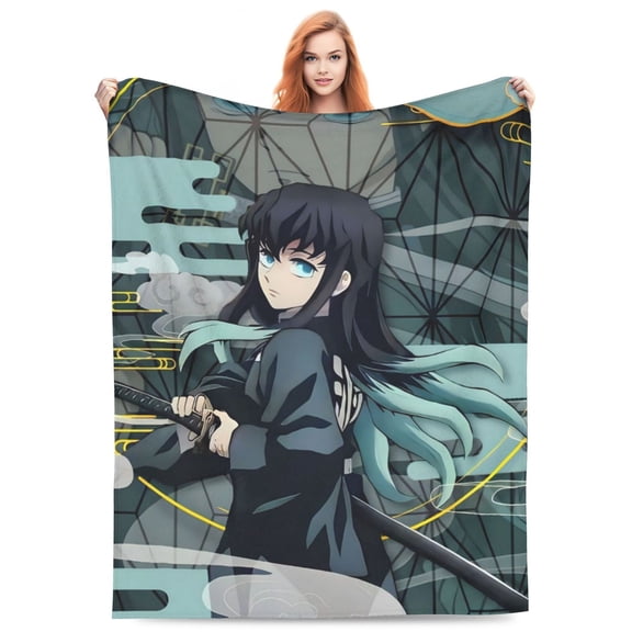 Muichiro Tokito Fleece Blanket Throw Soft Cozy Plush Blanket For Couch Sofa Bed