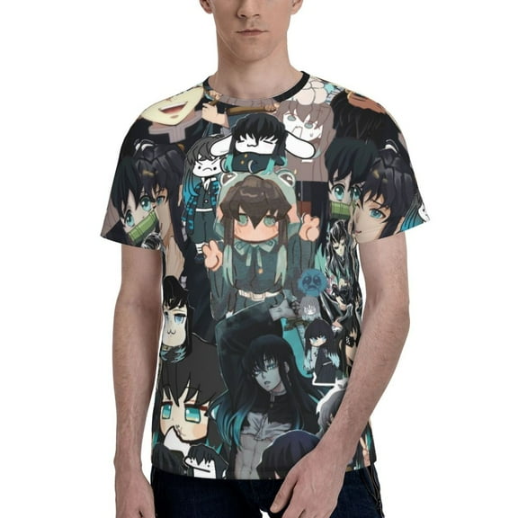 Muichiro Tokito Men's T-Shirt Printed Graphic Crewneck Breathable Tees Shirt Streetwear Fashion Casual Unisex Short Sleeve Tops