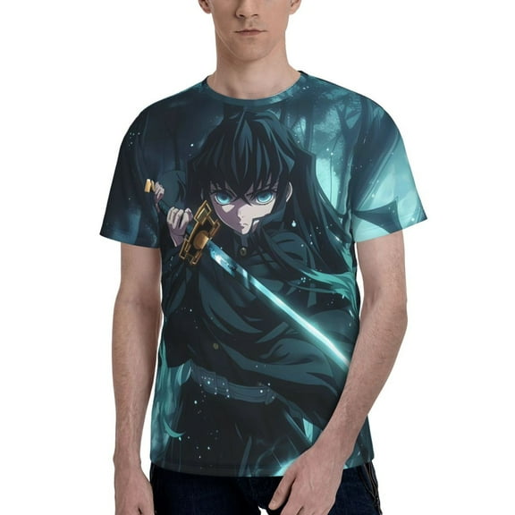 Muichiro Tokito Men's T-Shirt Printed Graphic Crewneck Breathable Tees Shirt Streetwear Fashion Casual Unisex Short Sleeve Tops