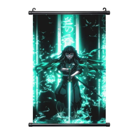 Muichiro Tokito Poster Hanger Plastic Shaft Hanging Poster Wall Art Prints Canvas Decoration Artwork Gifts For Home Living Room Bedroom 16"X24"