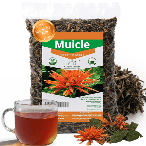 Muicle Herbal Tea, Mexican Honeysuckle (Justicia spicigera), Dried Herb, 2.1 oz – Gabio Green