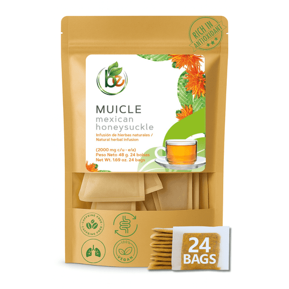 Muicle (Mexican Honeysuckle) Herbal Tea - 24 Tea Bags - Authentic 100% Natural Mexican Infusion - Caffeine-Free, Vegan & Non-GMO - Traditional Premium - by BEXPERTSUSA