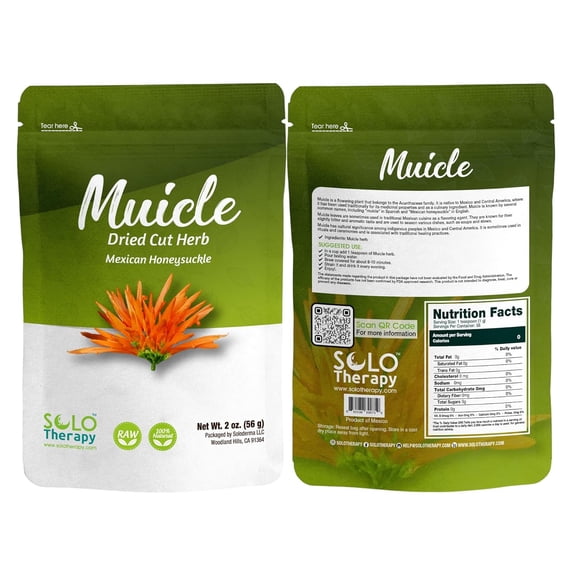 Solo Therapy Muicle Tea (Mexican Honeysuckle), 56g Resealable Bag Dried Muicle Herb, Product of Mexico