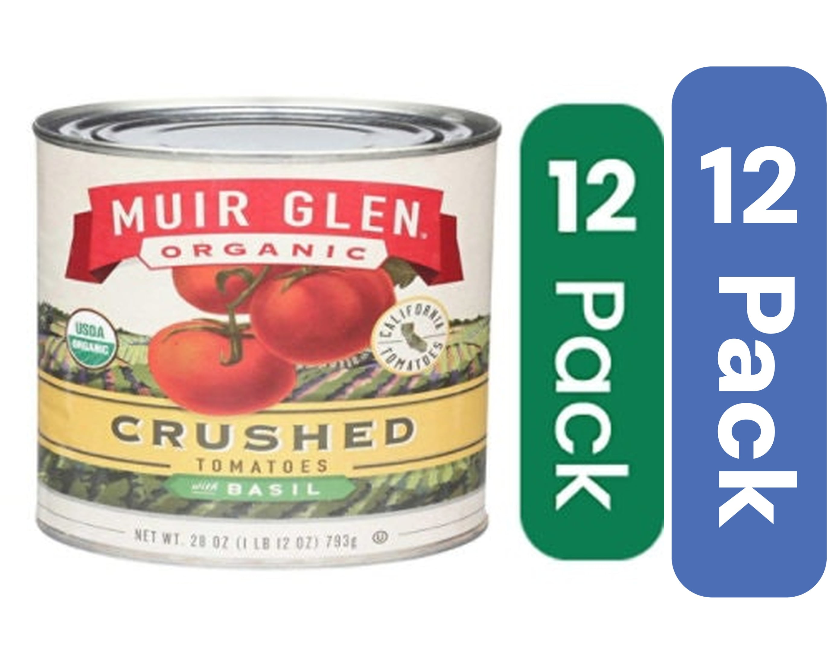 Muir Glen Crushed Tomatoes With Basil 28 oz (Pack Of 12)