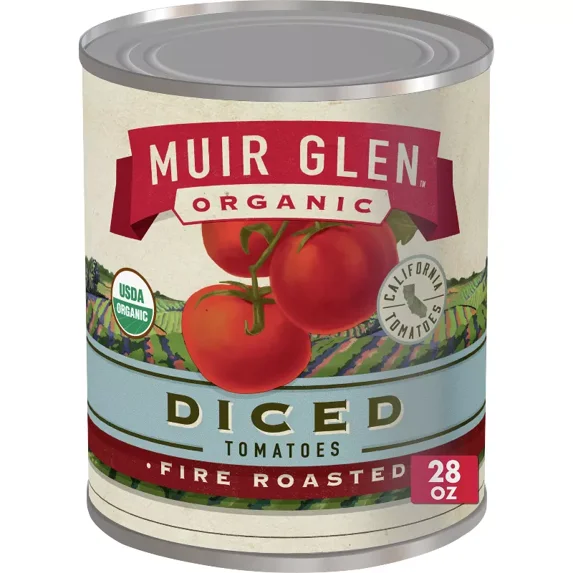 Muir Glen Organic Diced Fire Roasted Tomatoes 28oz (Pack of 4)