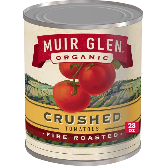 Pack of 12,  Muir Glen Organic Fire Roasted Crushed Tomatoes, 28 oz