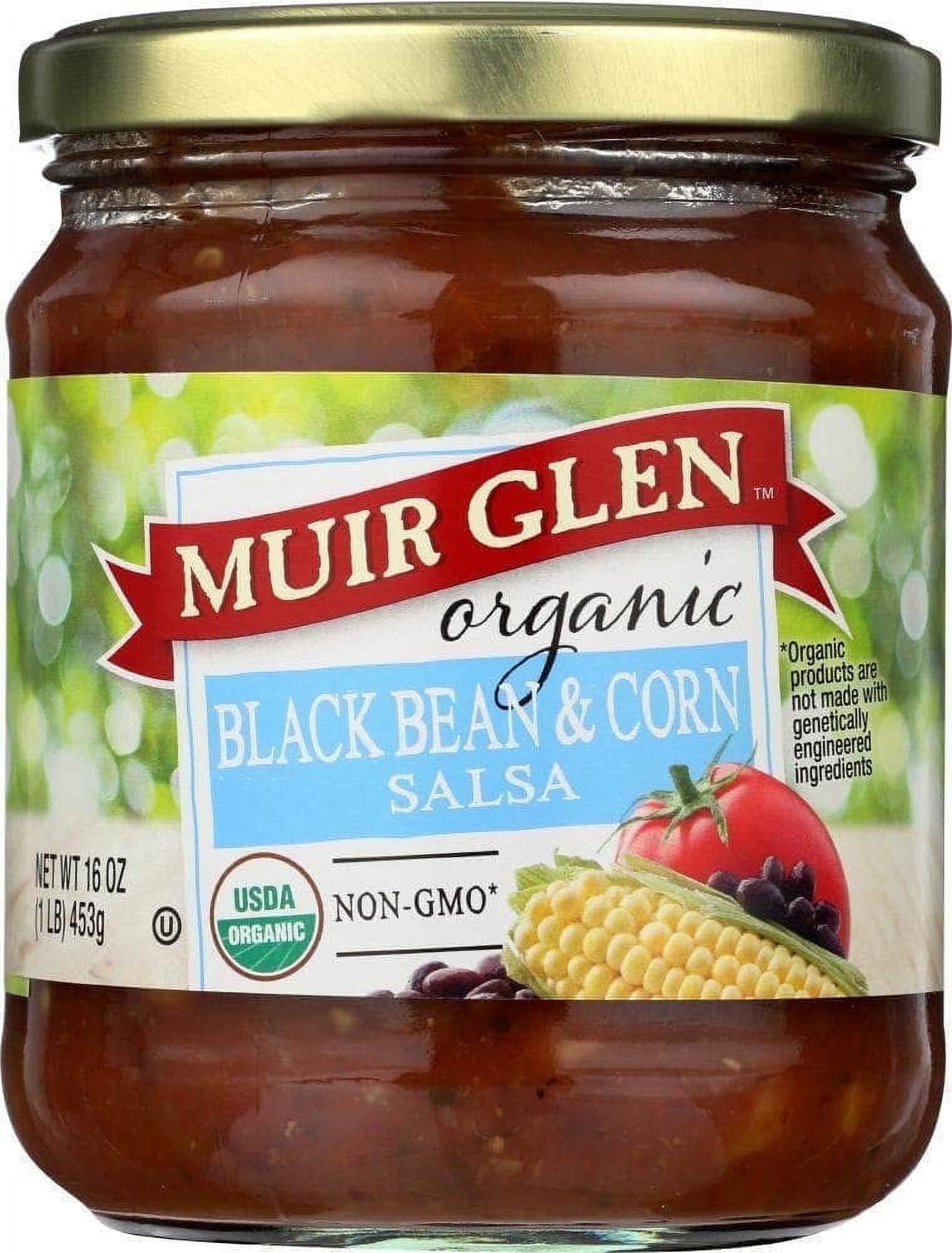 Muir Glen Organic Salsa Black Bean and Corn 16 fl oz Pack of 4