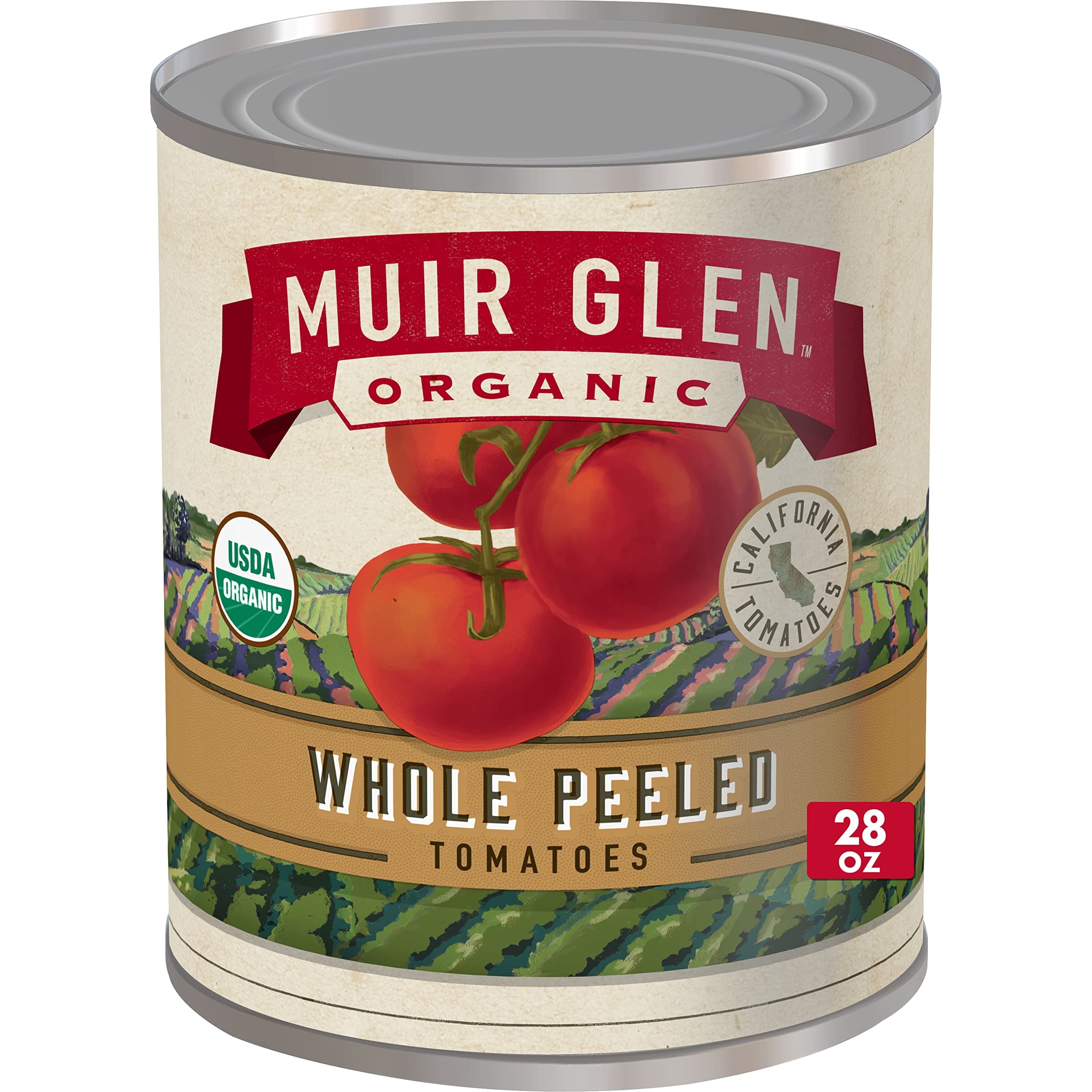 Pack of 12,  Muir Glen Organic Whole Peeled Canned Tomatoes, 28 oz