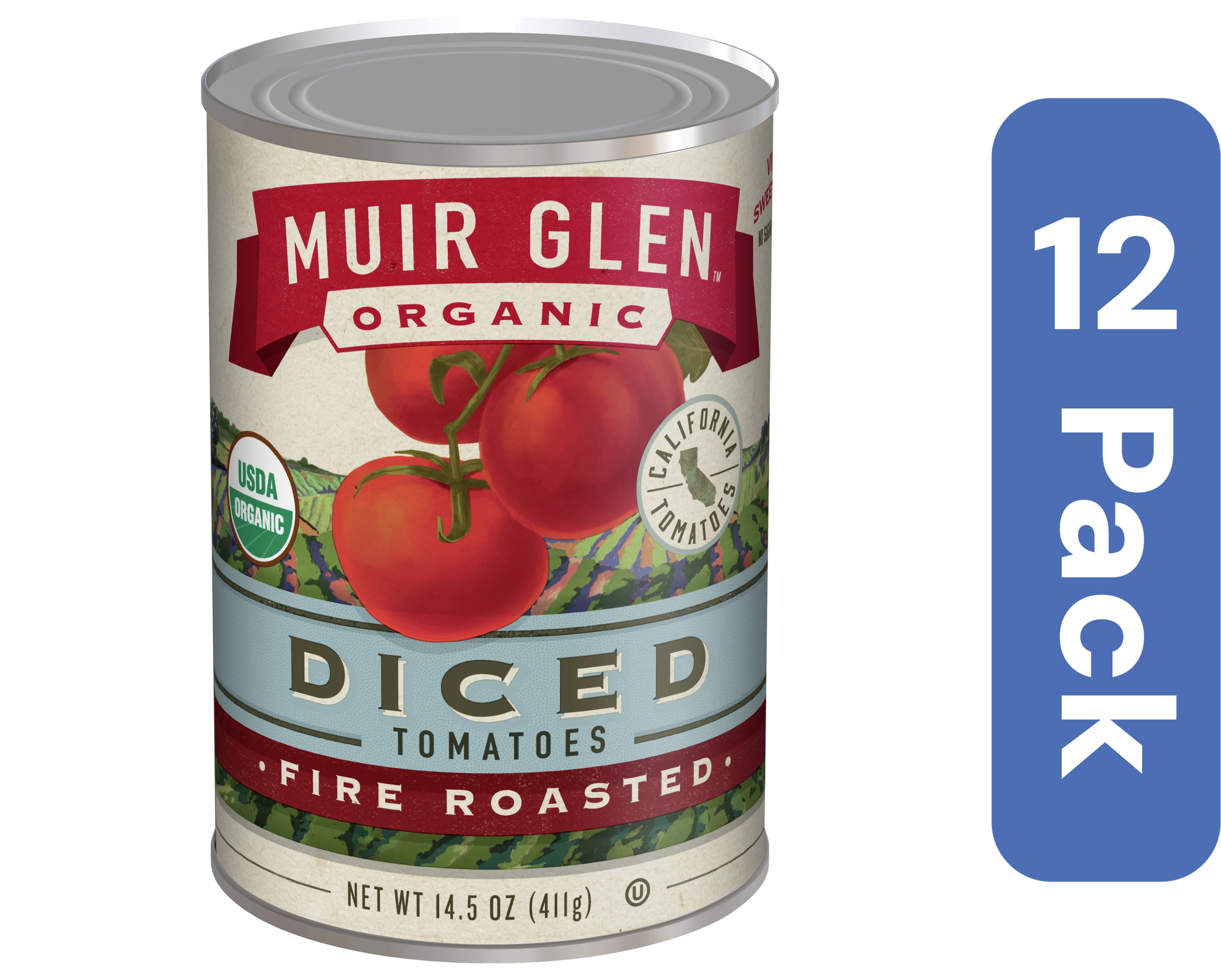 Muir Glen Roasted Diced Tomatoes 14.5 oz (Pack of 12)