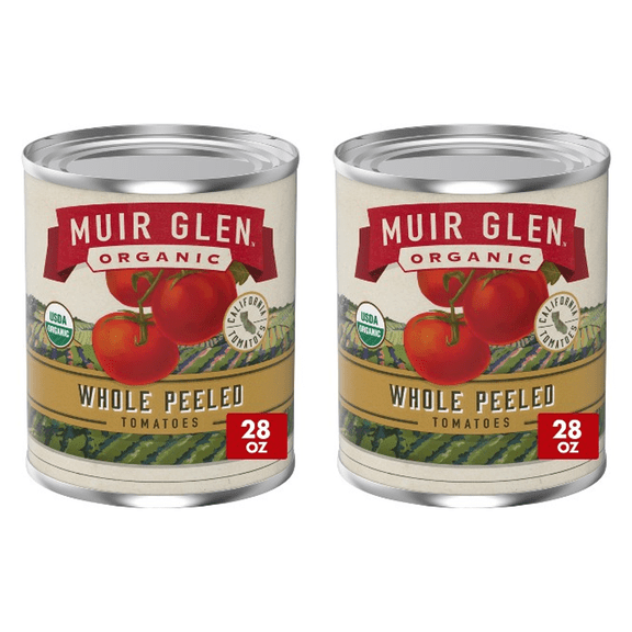 Muir Glen Whole Peeled Tomatoes 28oz (Pack of 2)