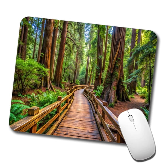 Muir Woods National Monument California Watercolor Style Mouse Pad Low Profile Gaming Mat