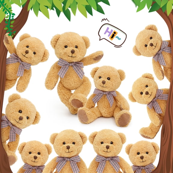 Muiteiur 10Pcs Teddy Bear Plush Toy 12.5" Bear with Bow-Tie