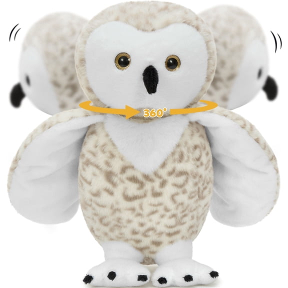 Muiteiur 20 Inch Snowy Owl Stuffed Animal with Rotatable Head, Soft Snowy Owl Plush Toy