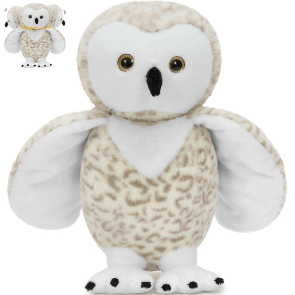 Muiteiur 20 Inch Snowy Owl Stuffed Animal with Rotatable Head, Soft Snowy Owl Plush Toy